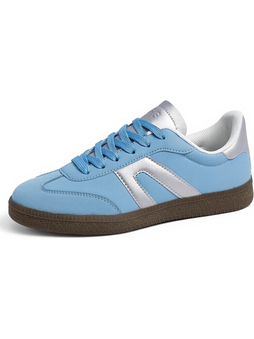 〽️Women's Fashion Sneakers Blue Silver Casual Retro Anti Slip Tennis Trainers